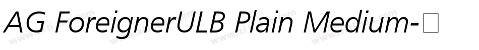 AG ForeignerULB Plain Medium字体转换